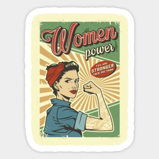 vintage woman power - you are stronger than you think Sticker